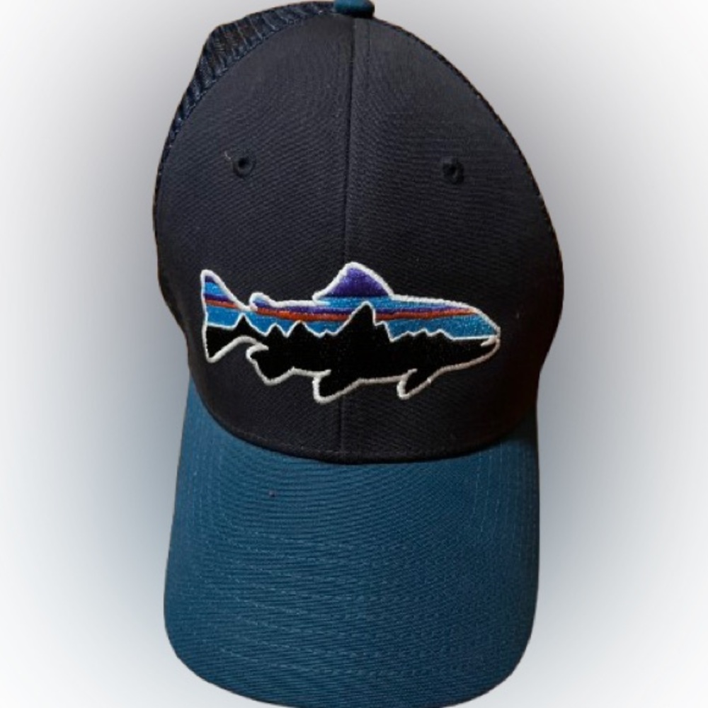 Patagonia Fitz Roy Trout Blue  Mesh Adjustable SnapBack Trucker Hat